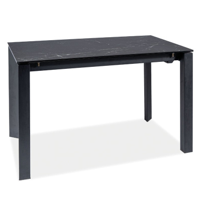 Kihúzható étkezőasztal RADMIL - 120x80, fekete márvány / fekete