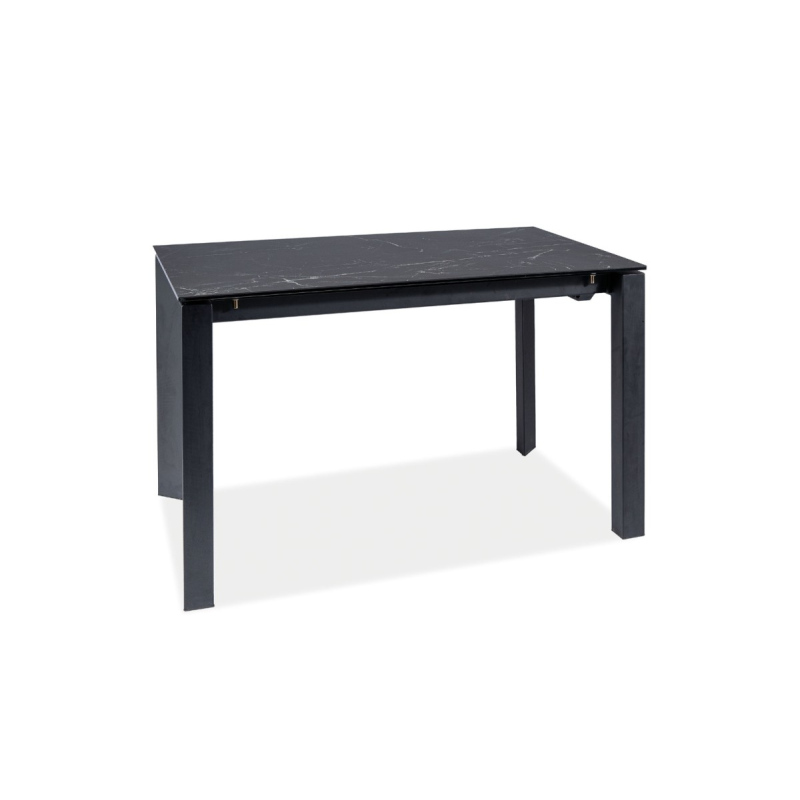 Kihúzható étkezőasztal RADMIL - 120x80, fekete márvány / fekete