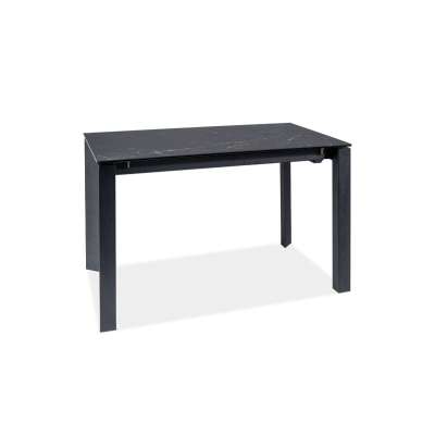 Kihúzható étkezőasztal RADMIL - 120x80, fekete márvány / fekete
