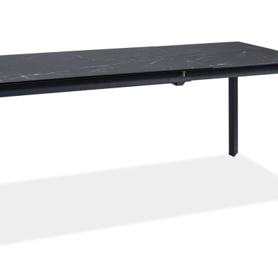 Kihúzható étkezőasztal RADMIL - 120x80, fekete márvány / fekete