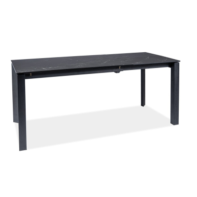 Kihúzható étkezőasztal RADMIL - 120x80, fekete márvány / fekete