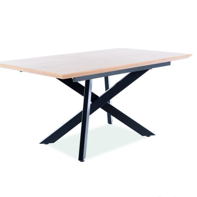 Kihúzható étkezőasztal GARRY - 160x90, tölgy / fekete
