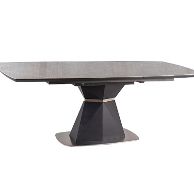 EFE kinyitható étkezőasztal - 160x90, szürke márvány, matt antracit