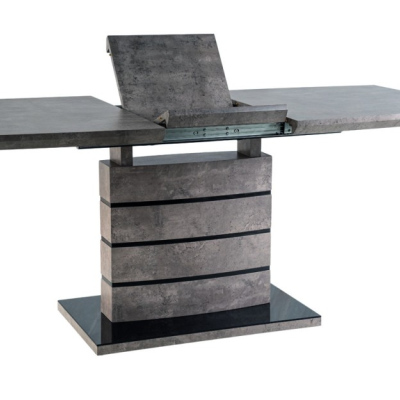 WOLFGANG kinyitható étkezőasztal - 140x80, beton