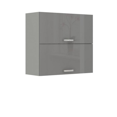 Konyha 260/260 cm RONG 4 - szürke / fényes szürke + LED és mosogató INGYEN