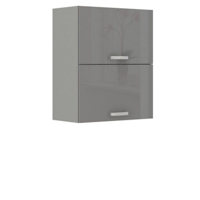 Konyha 260/260 cm RONG 4 - szürke / fényes szürke + LED és mosogató INGYEN