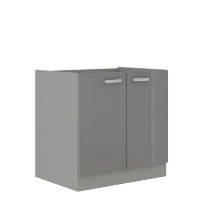 Konyha 260/260 cm RONG 4 - szürke / fényes szürke + LED és mosogató INGYEN