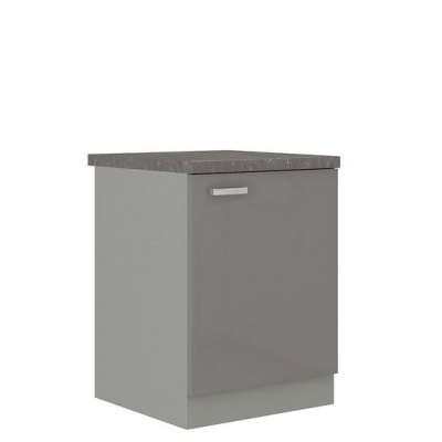 Konyha 260/260 cm RONG 4 - szürke / fényes szürke + LED és mosogató INGYEN