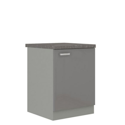 Konyha 260/260 cm RONG 4 - szürke / fényes szürke + LED és mosogató INGYEN