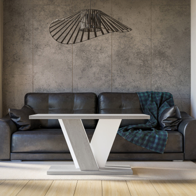 ANDREJ design dohányzóasztal - beton / fehér