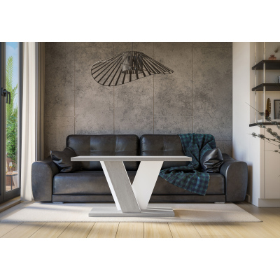 ANDREJ design dohányzóasztal - beton / fehér