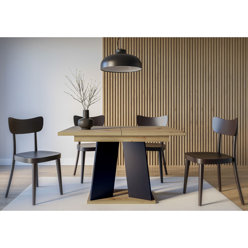 ENDRE kinyitható étkezőasztal - artisan tölgy / fekete