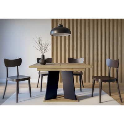 ENDRE kinyitható étkezőasztal - artisan tölgy / fekete