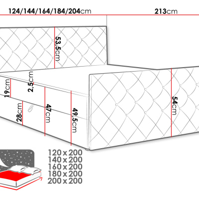 Amerikai egyszemélyes ágy 120x200 NATAL - bézs + INGYENES fedőtakaró