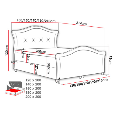 VARIEL 2 kontinentális franciaágy 160x200 - barna 1 + INGYENES topper