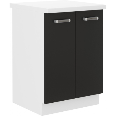 Alsó kétajtós szekrény ODONA - szélesség 60 cm, fekete / fehér