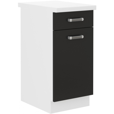 Konyhaszekrény fiókkal ODONA - szélesség 40 cm, fekete / fehér
