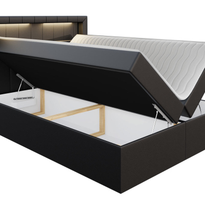 RODRIGO amerikai ágy 180x200 - világosszürke + INGYENES topper és LED világítás
