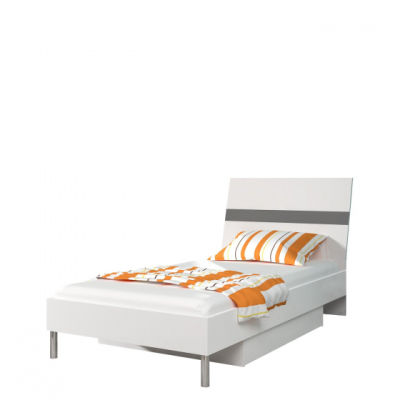 Gyerekágy RENI 1 - 90x200, fehér / szürke