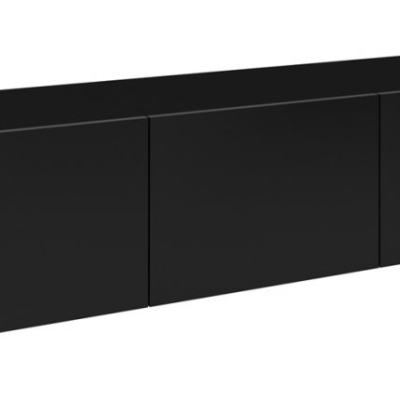 CHEMUNG TV-asztal 150 cm - fekete / fényes fekete