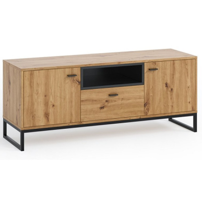 TV állvány BEND - fekete / artisan tölgy