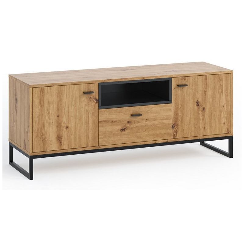 TV állvány BEND - fekete / artisan tölgy