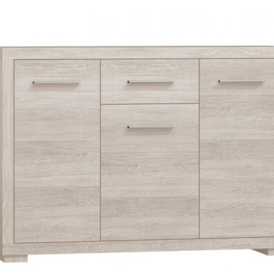 ITUNI kombinált komód - 127 cm széles, santana tölgy