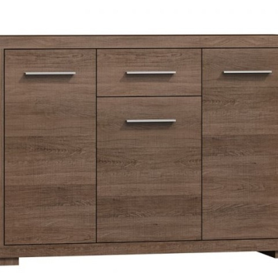 ITUNI kombinált komód - 127 cm széles, sötét santana tölgy