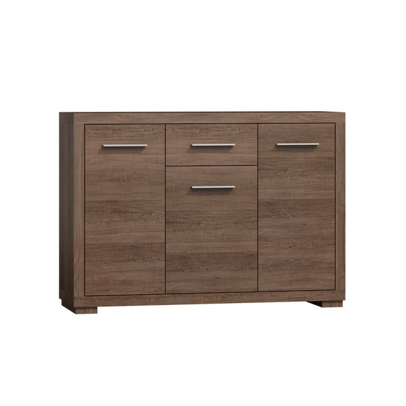 ITUNI kombinált komód - 127 cm széles, sötét santana tölgy