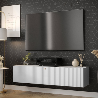 LONZO 3 függesztett TV-állvány - fehér