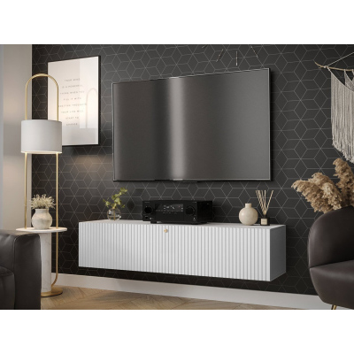 LONZO 3 függesztett TV-állvány - fehér