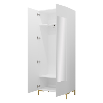 ANDORA gardróbszekrény 74 cm tükörrel - kraft tölgy / fekete
