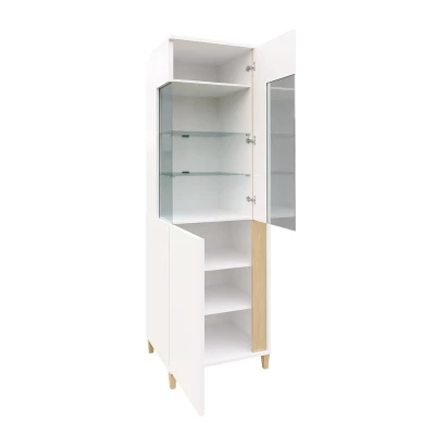 ANINA keskeny nappali vitrinek - szélesség 50 cm, fehér / fekete