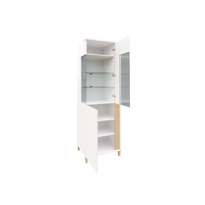 ANINA keskeny nappali vitrinek - szélesség 50 cm, fehér / fekete