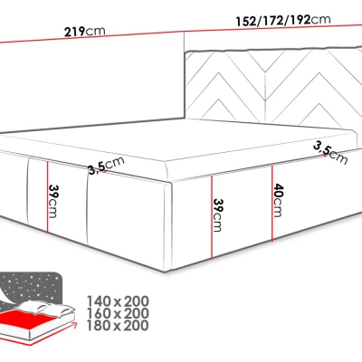 SUELA franciaágy tárolóhellyel 160x200 - bézs