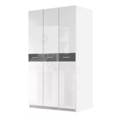 RENI gyerekszobai ruhásszekrény - szélesség 120 cm, fehér / szürke