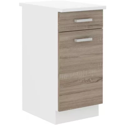 DAGA fiókos konyhaszekrény - szélesség 40 cm, szarvasgomba tölgy / fehér