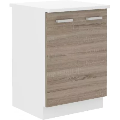 Alsó kétajtós szekrény DAGA - szélesség 60 cm, szarvasgomba tölgy / fehér