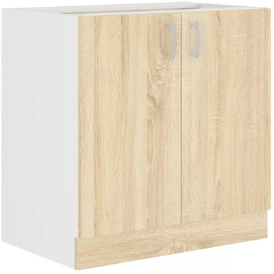 Alsó kétajtós szekrény SABRYA - szélesség 80 cm, sonoma tölgy / fehér