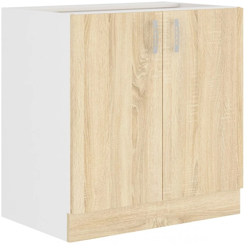 Alsó kétajtós szekrény SABRYA - szélesség 80 cm, sonoma tölgy / fehér