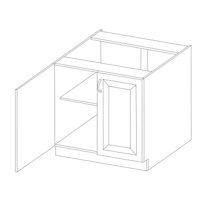 Alsó kétajtós szekrény SABRYA - szélesség 80 cm, Lefkas tölgy / fehér