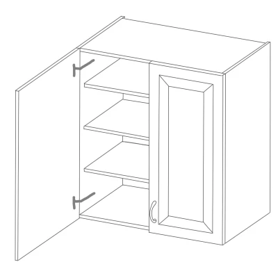 Felső konyhaszekrény SABRYA - szélesség 80 cm, lefkas tölgy / fehér