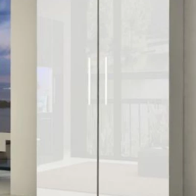 BILAN kétajtós szekrény - szélesség 80 cm, fehér / fényes fehér