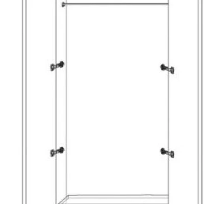 BILAN kétajtós szekrény - szélesség 80 cm, fehér / fényes fehér