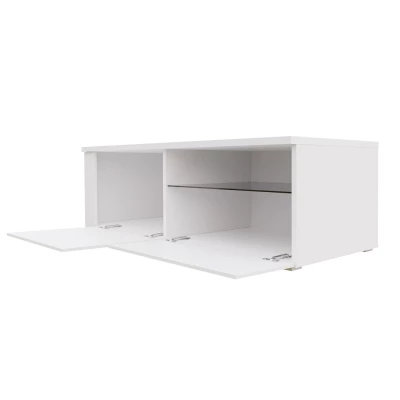 TV-állvány KIERA 1P - szélesség 100 cm, fehér / fekete