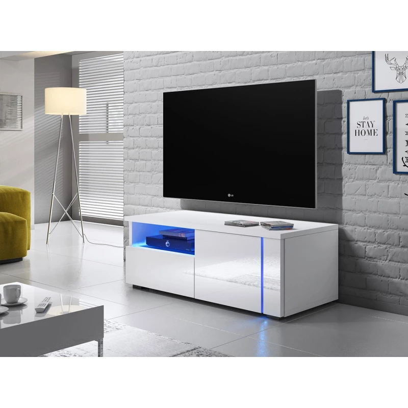 TV-állvány KIERA 1P - szélesség 100 cm, fehér