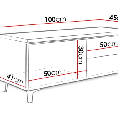 DESANA 2P TV-állvány - szélesség 100 cm, fehér / szürke