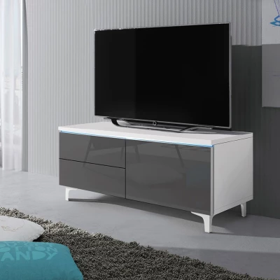 DESANA 2P TV-állvány - szélesség 100 cm, fehér / szürke