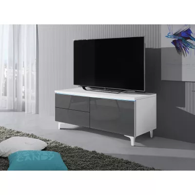 DESANA 2P TV-állvány - szélesség 100 cm, fehér / szürke