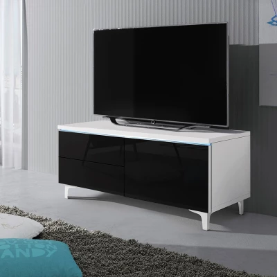 DESANA 2P TV-állvány - szélesség 100 cm, fehér / fekete